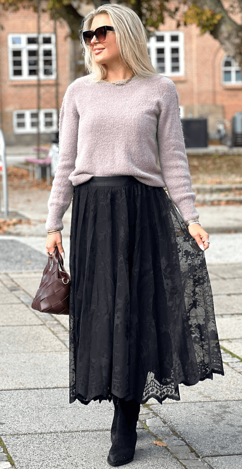 Lally blonde nederdel med print sort