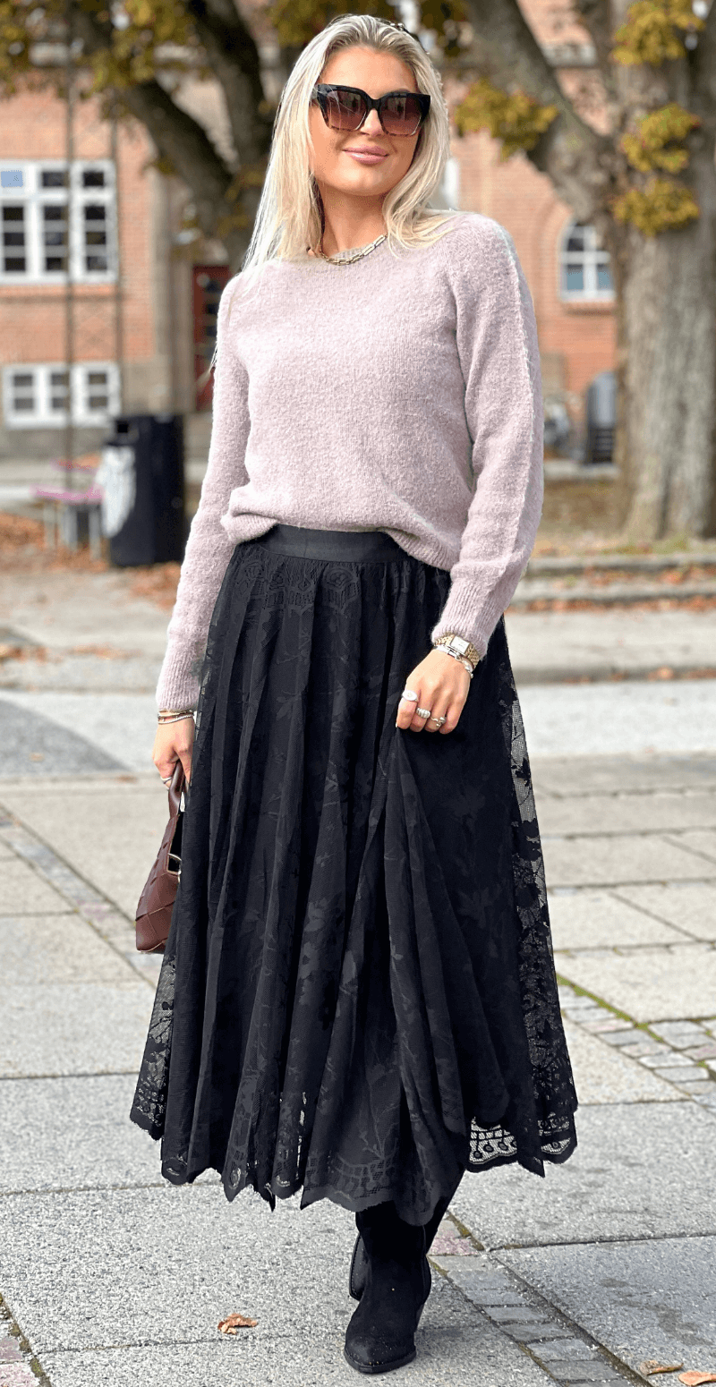 Lally blonde nederdel med print sort
