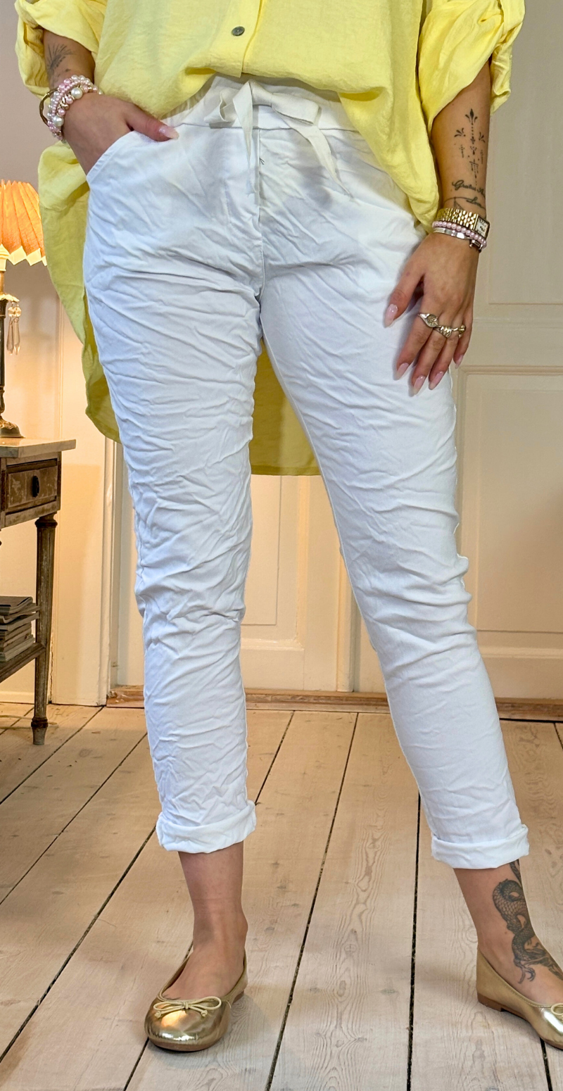 Nora luksus bukser hvid LikeLondon