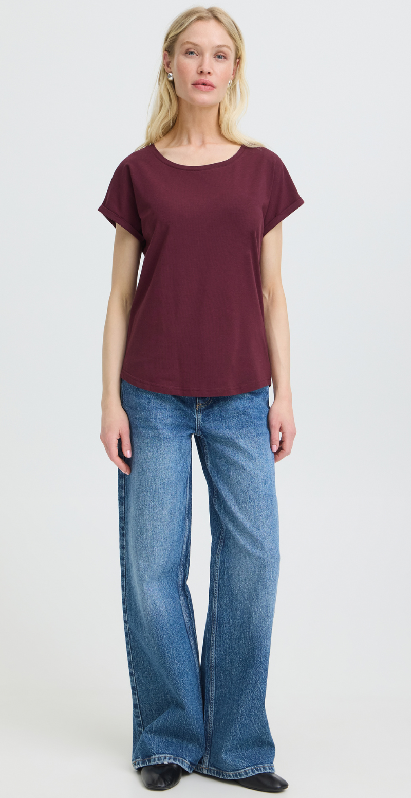 Pamila ensfarvet t-shirt fig B.young