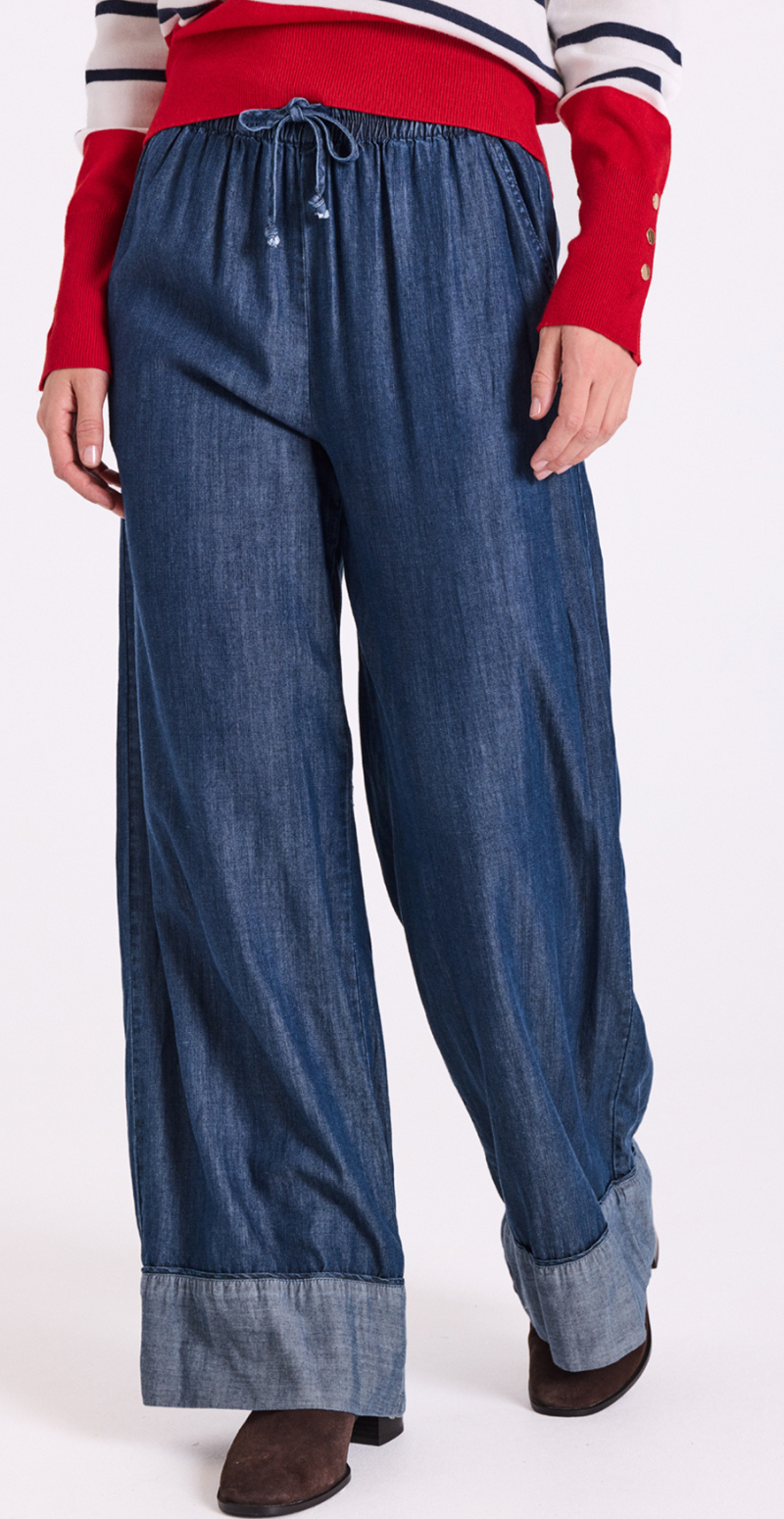 Wilke denimbukser med piping detaljer medium blue denim Freequent