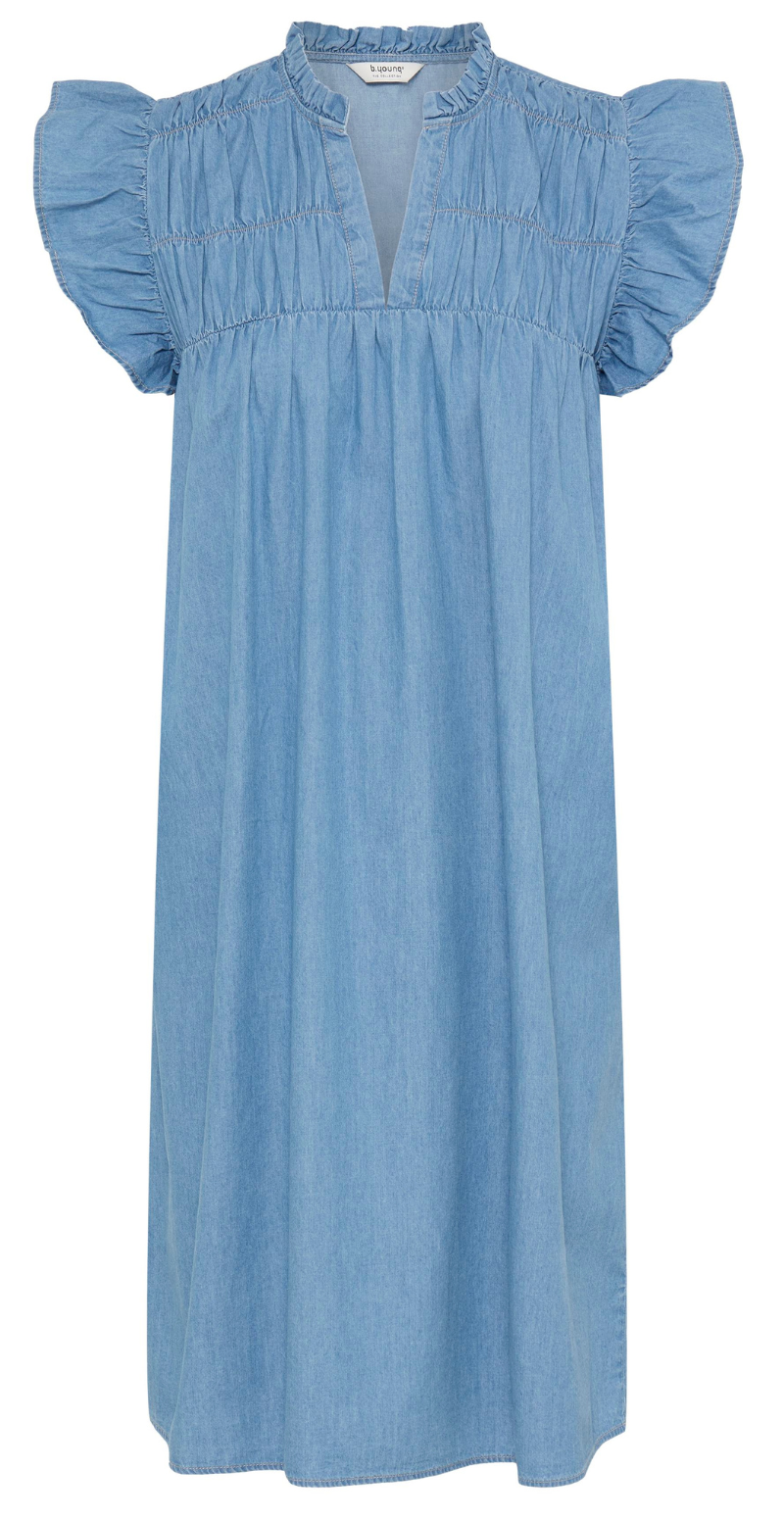 Kashe denim kjole med smock light blue denim B.young