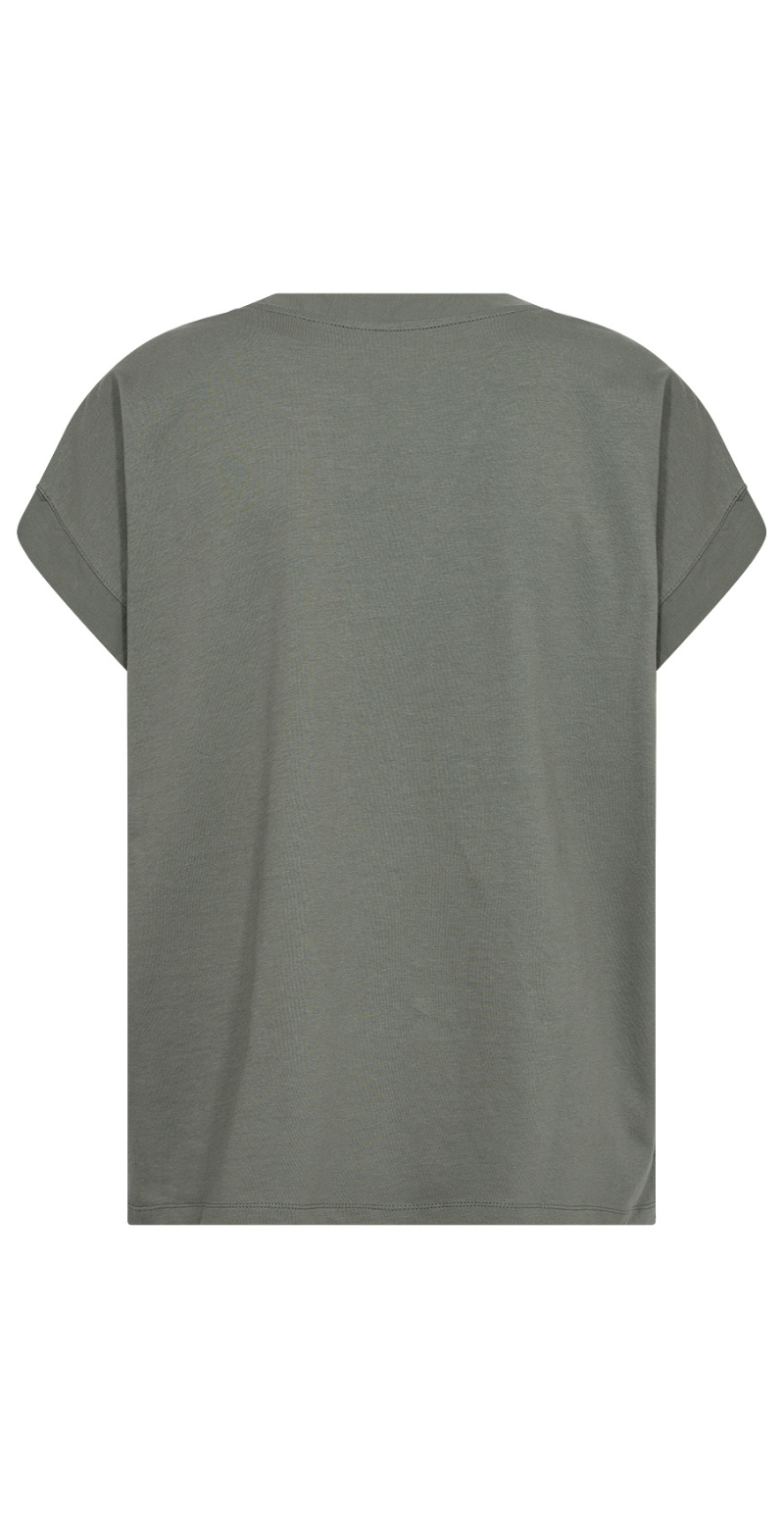 Derby t-shirt med v-hals army