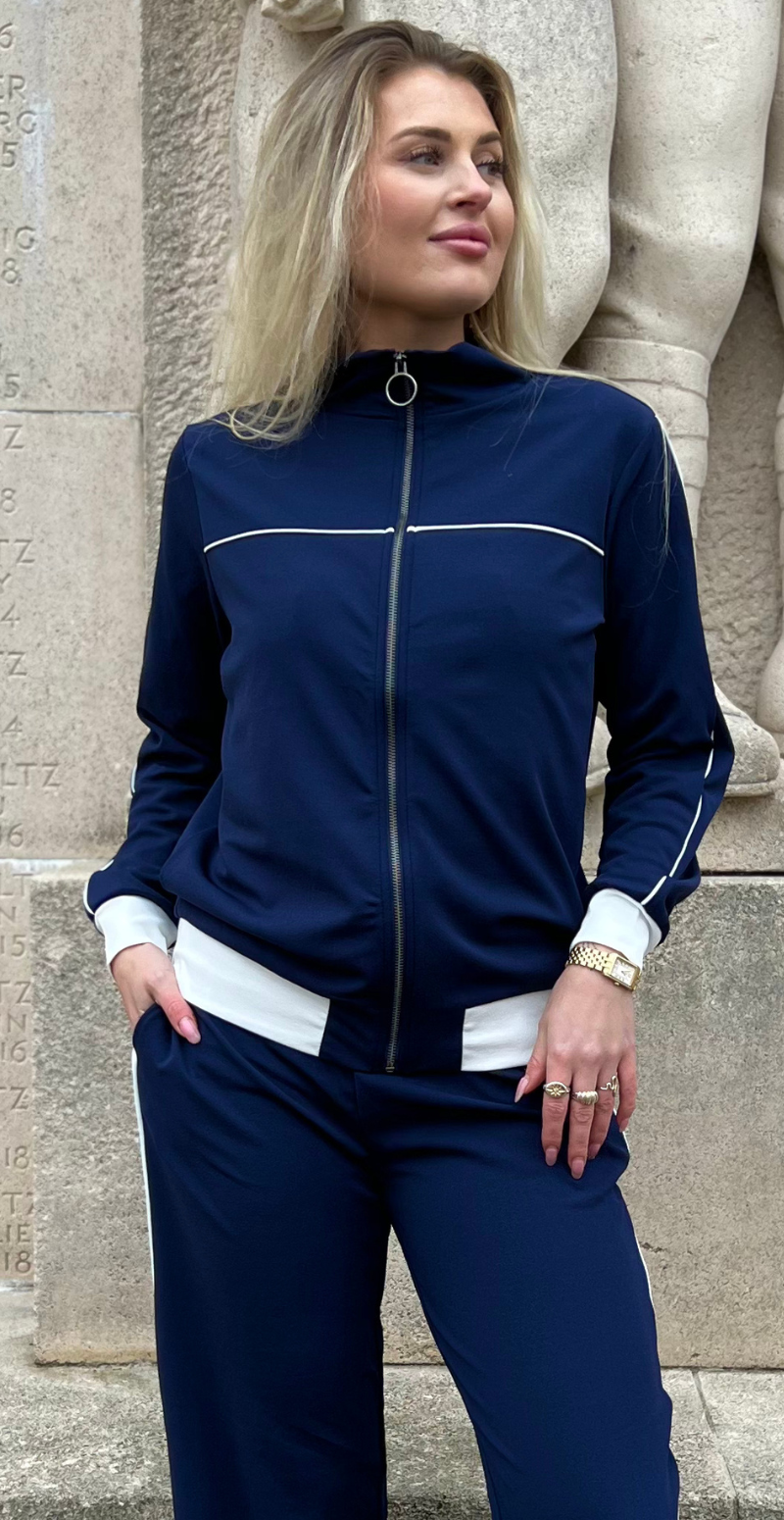 Emily jakke med stribe navy