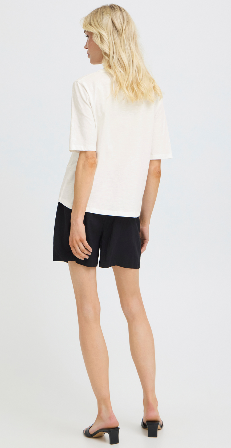 Palora bluse med v-hals og palme marshmallow B.young