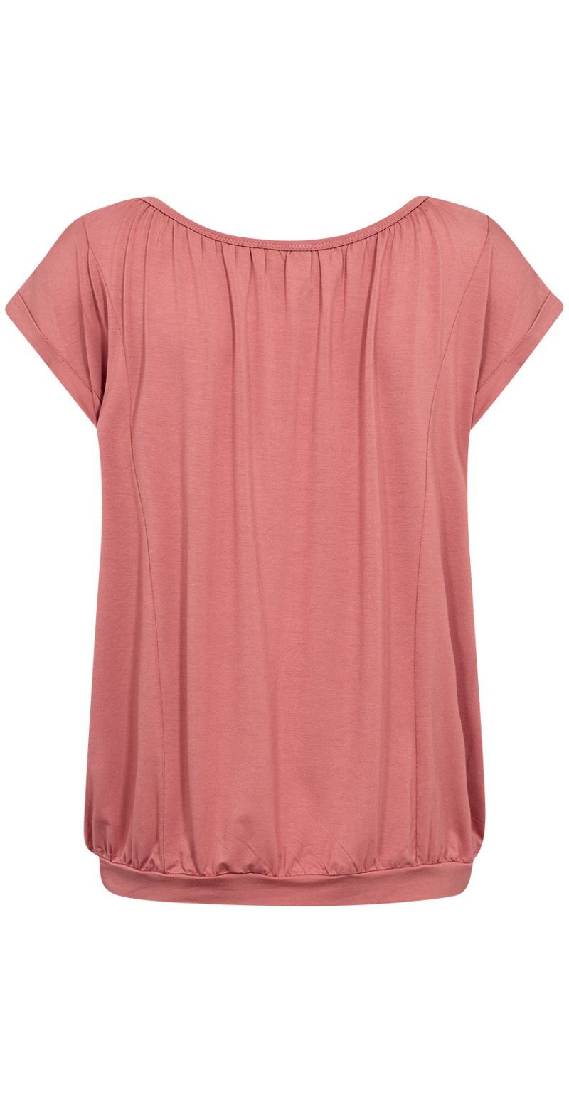 Sophia bluse med rund hals blush