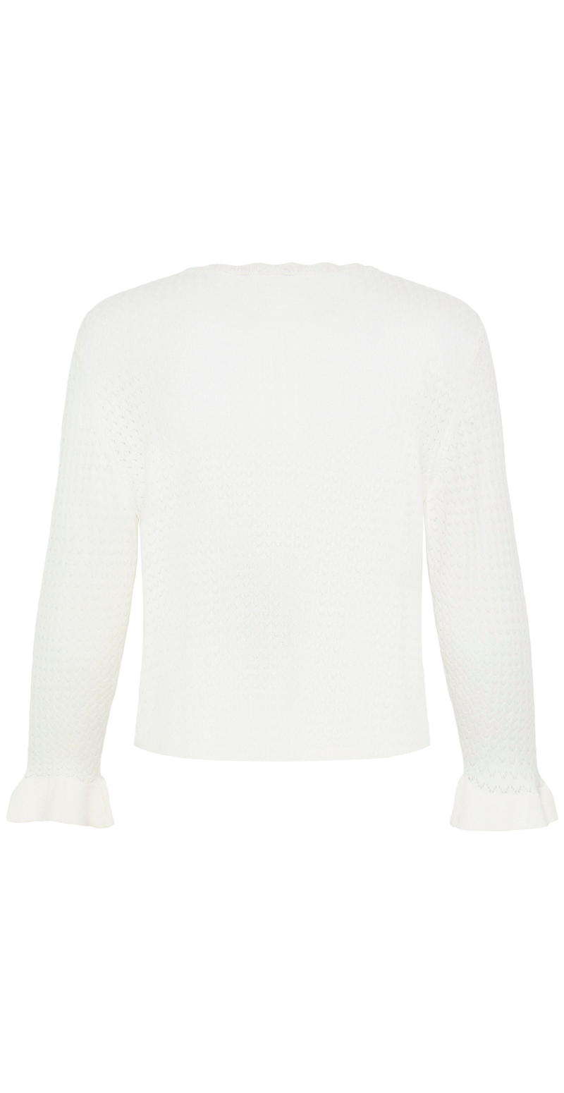 Omanja bolero med hulmønster marshmallow B.young