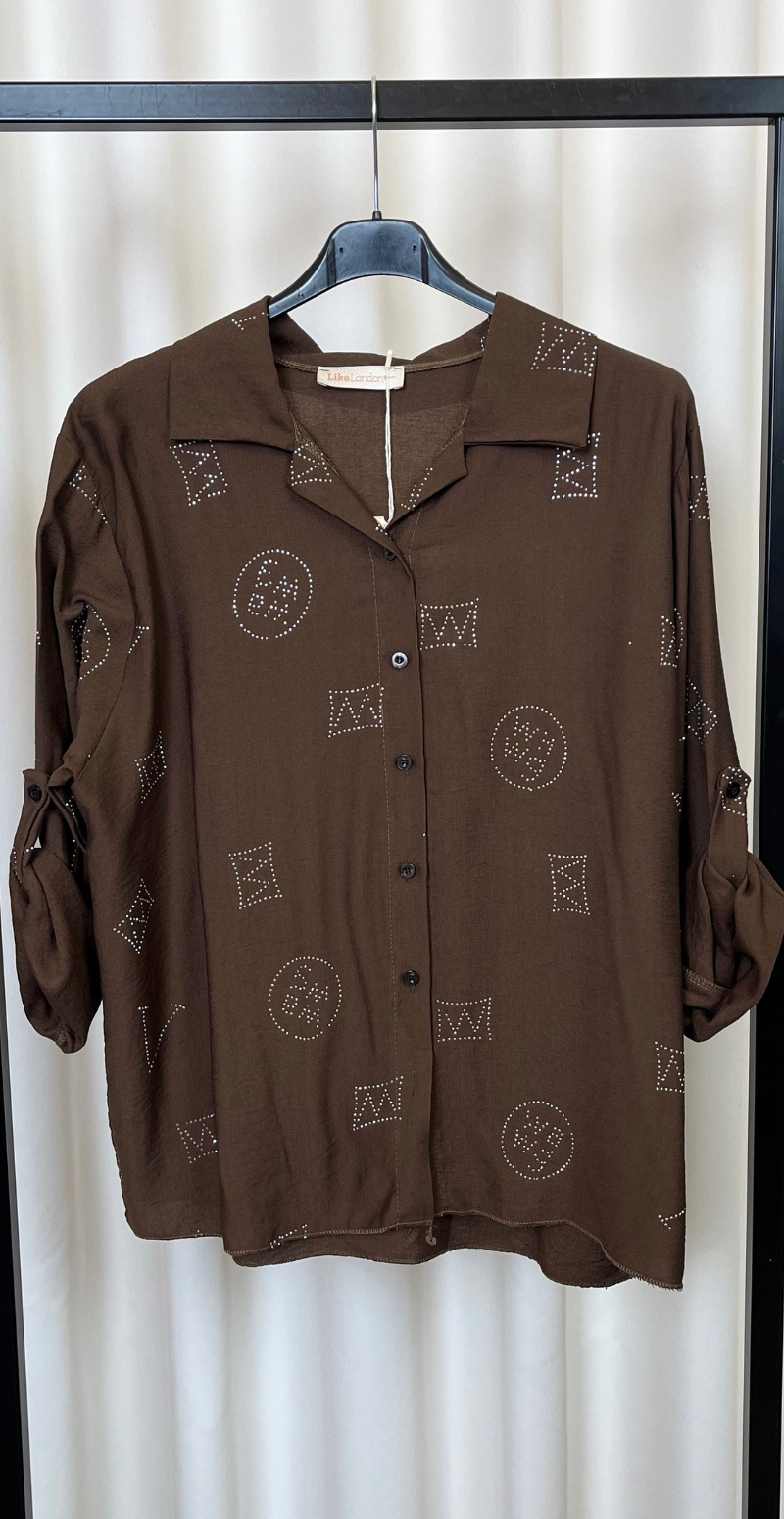 Therese skjorte med similisten brun LikeLondon