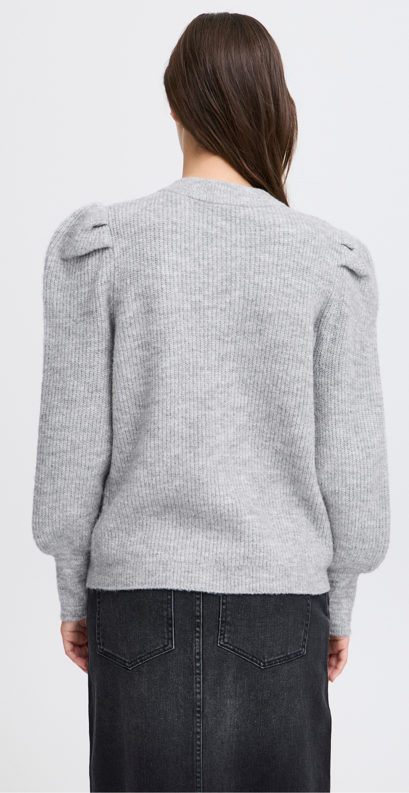 Muna strik cardigan mid. grey melange