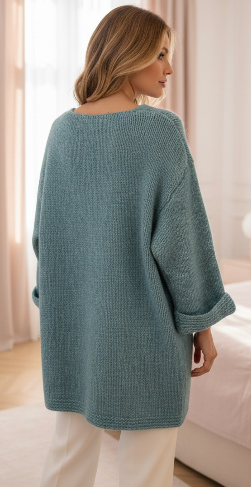 Alfreda strikket tunika med 3/4 ærmer mint LikeLondon
