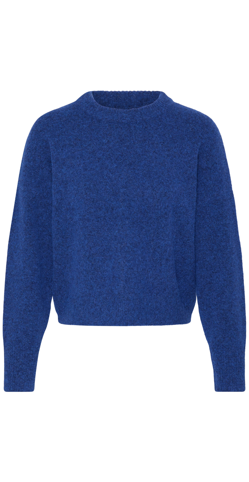 Omea strikbluse blue depths melange B.young