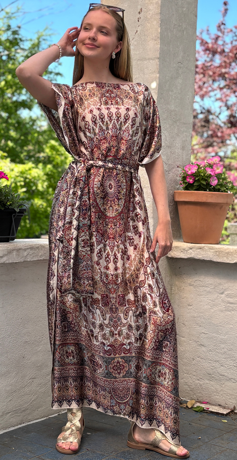 Forudbestil uge 23 Lang sarong med paisley mønster rød LikeLondon