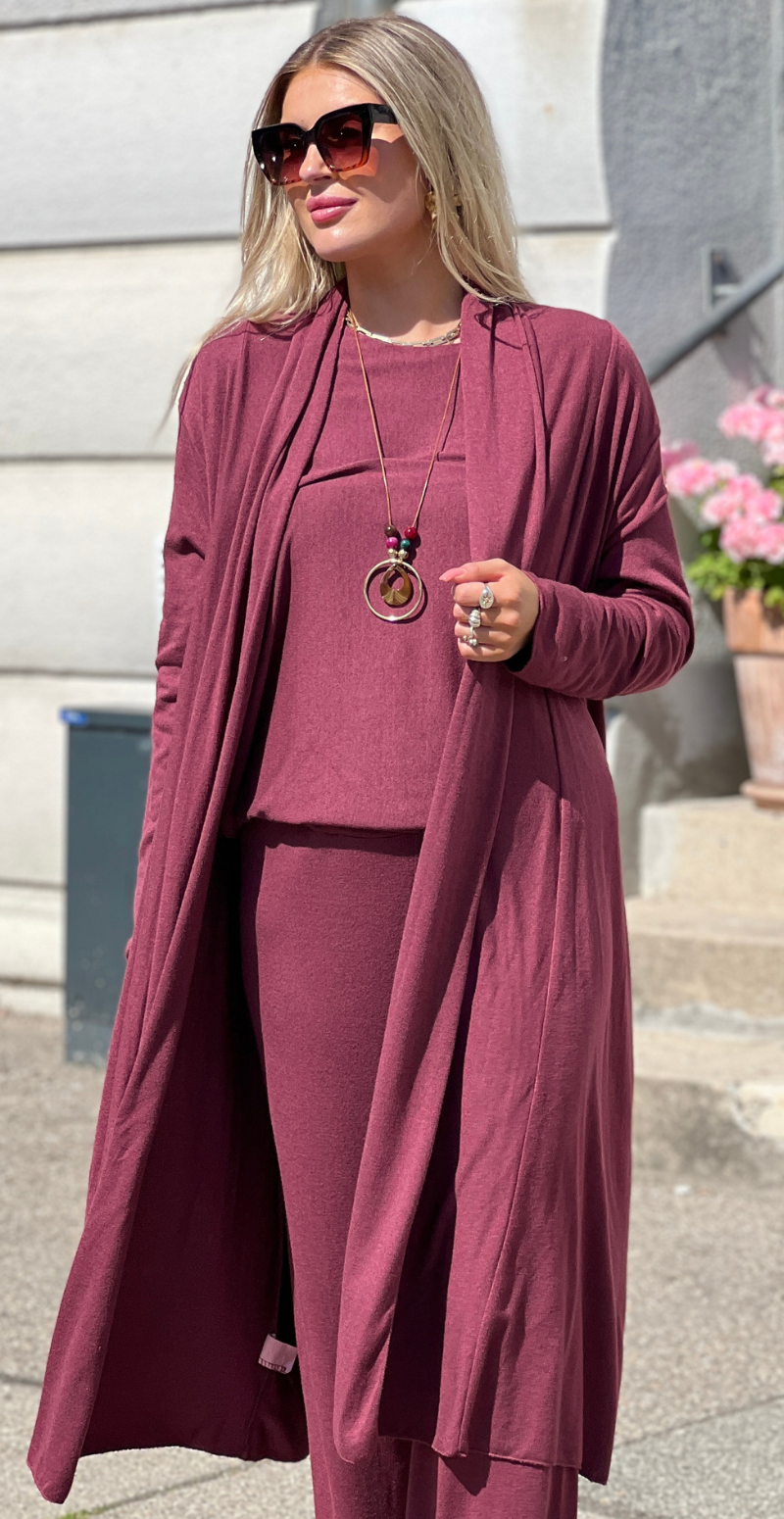 Elena lang cardigan bordeaux LikeLondon