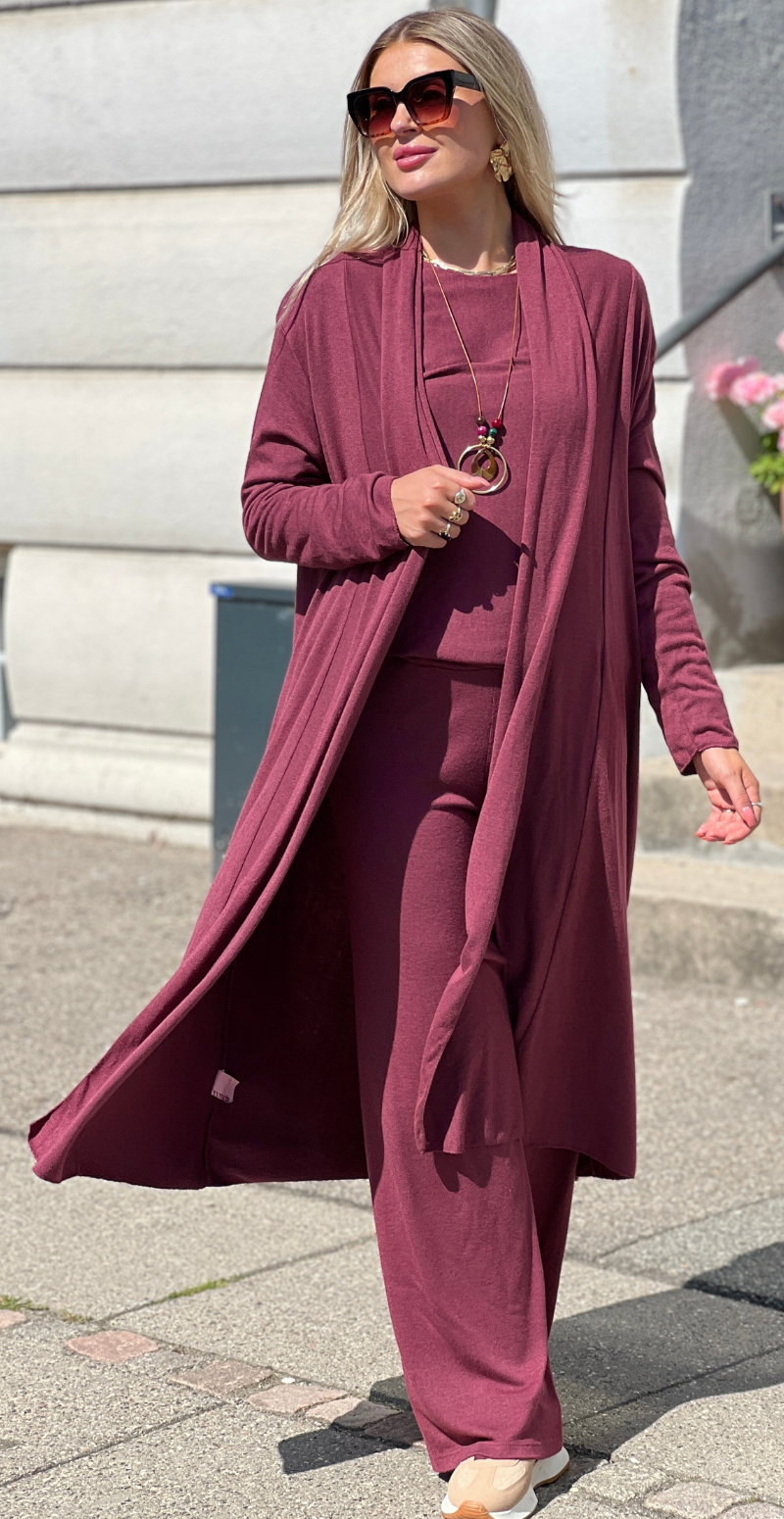 Elena lang cardigan bordeaux LikeLondon