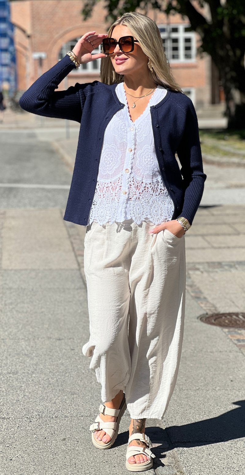 Norma rib cardigan navy blazer B.young