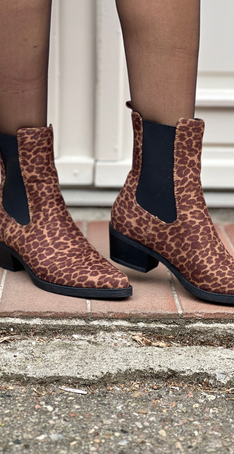 Støvletter med leopardprint brown/multi