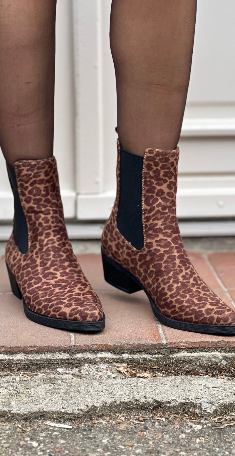 Støvletter med leopardprint brown/multi