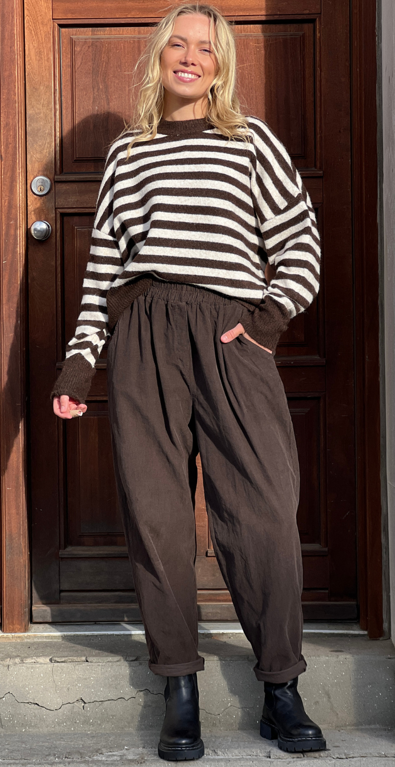 Omea strikbluse java/birch stripe B.young