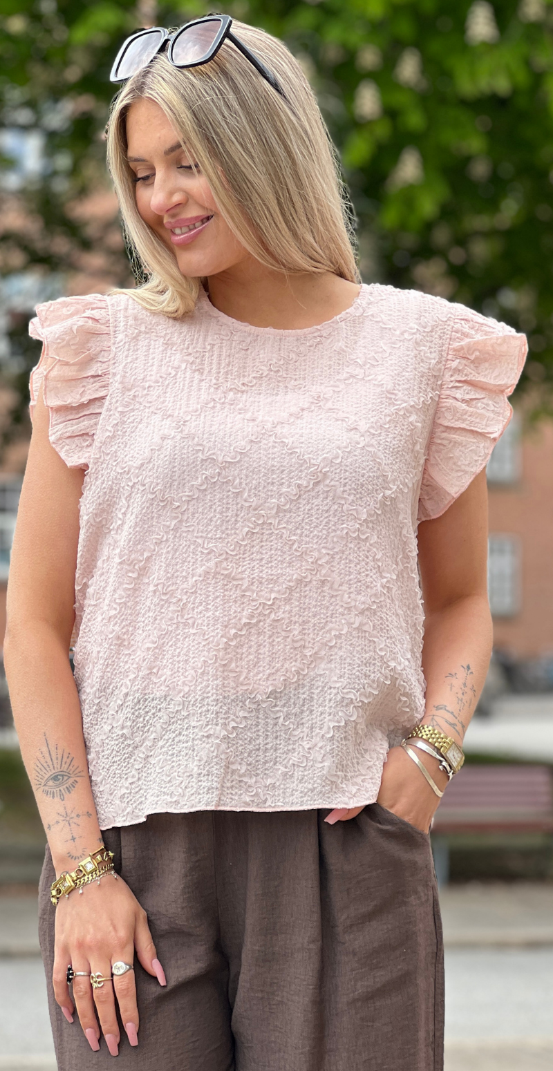 Ilianna bluse med flæsedetaljer cement B.young