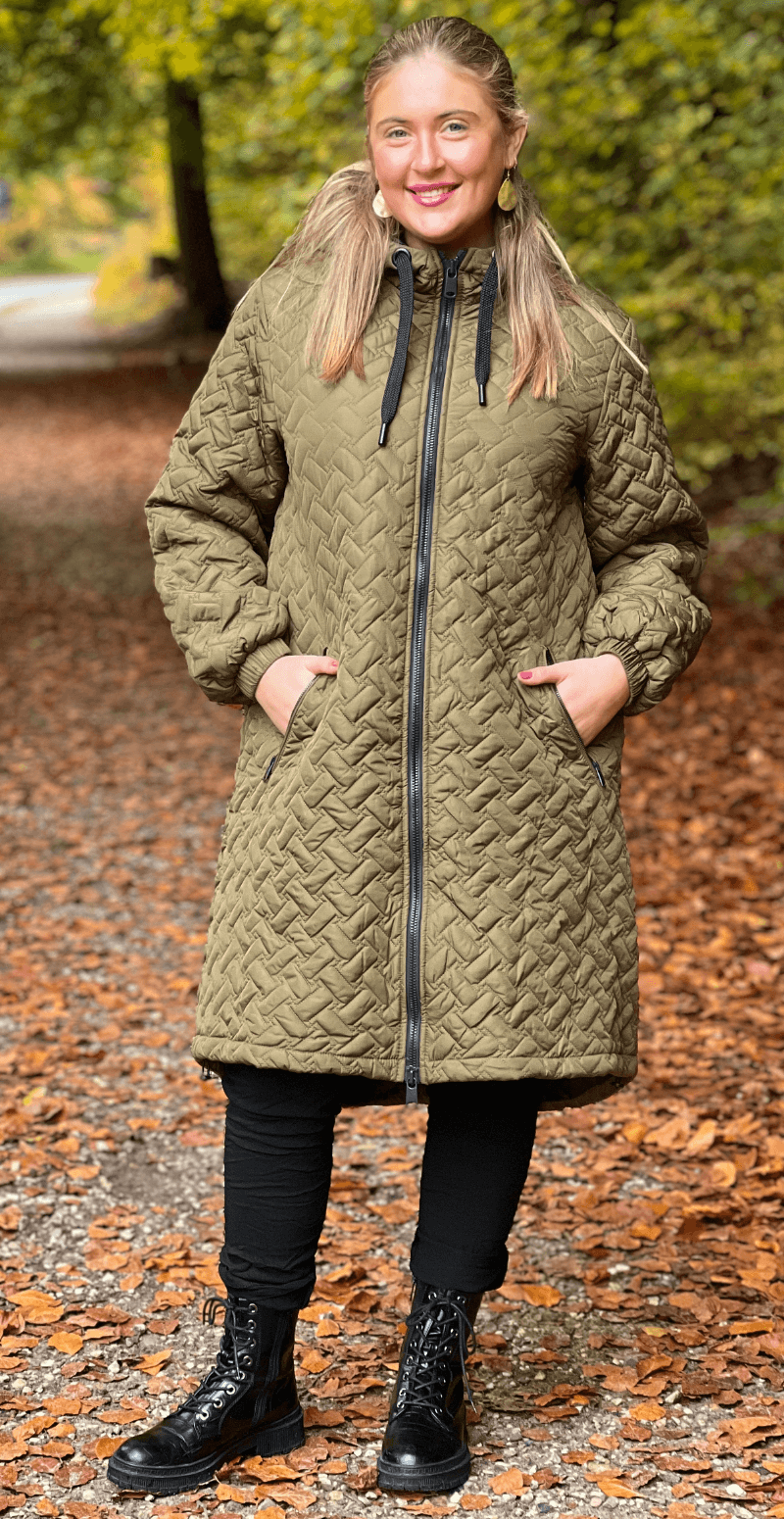 Fenya quiltet jakke army