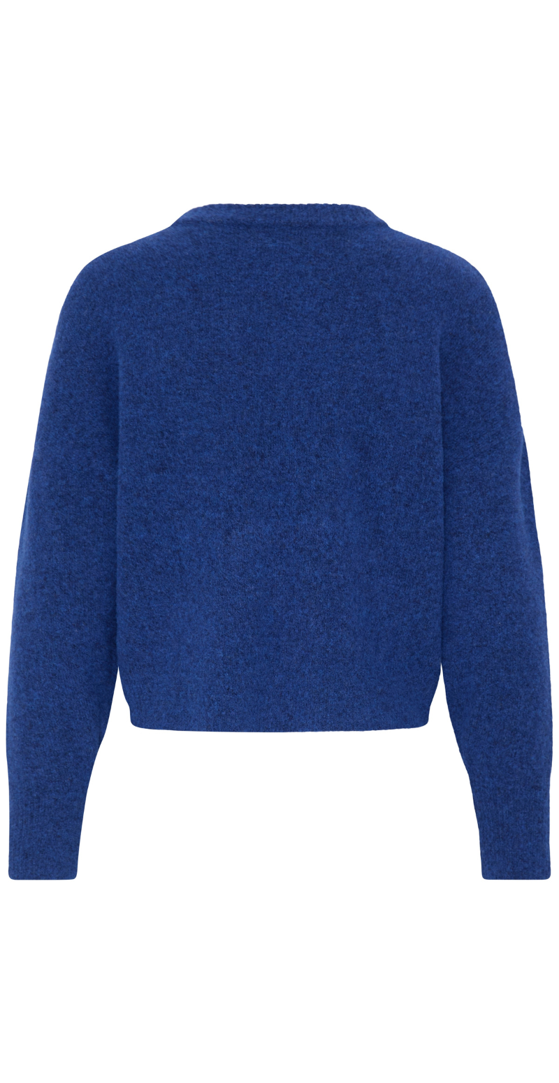 Omea strikbluse blue depths melange B.young