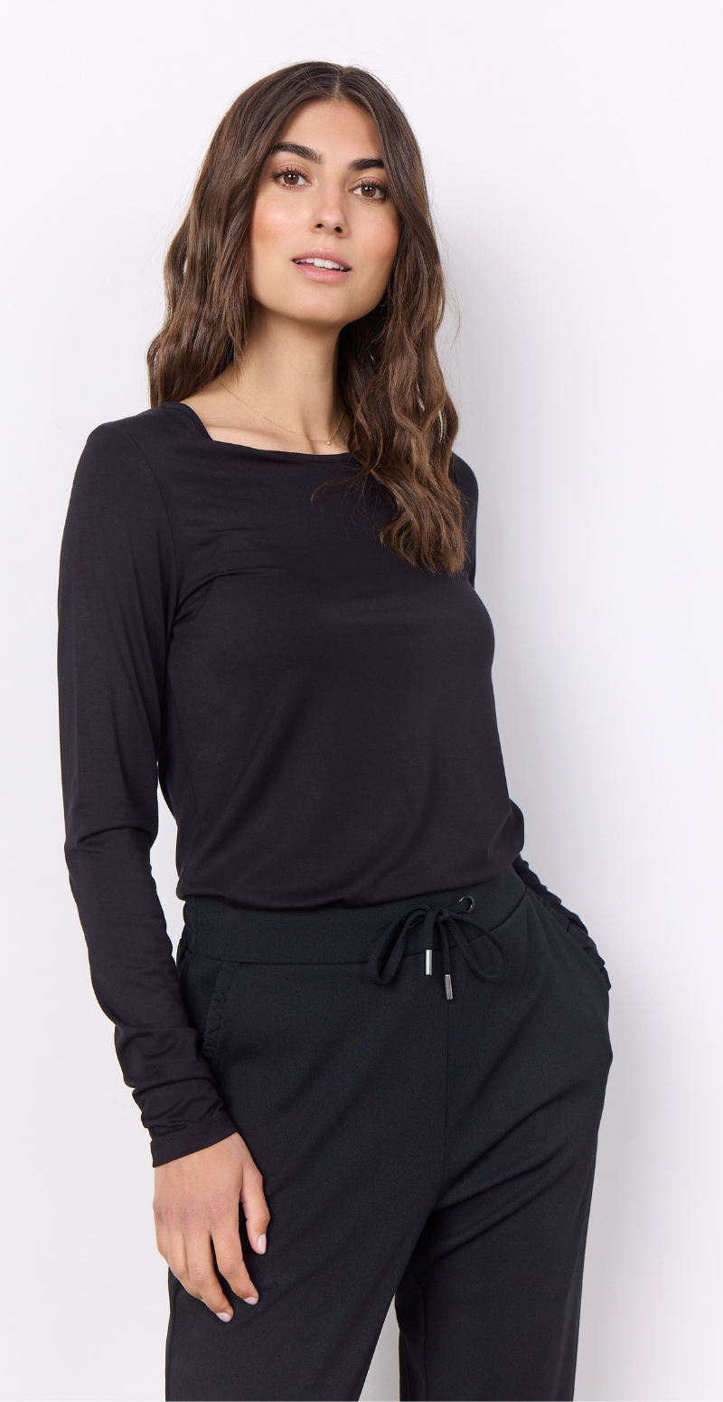 Marica langærmet bluse sort