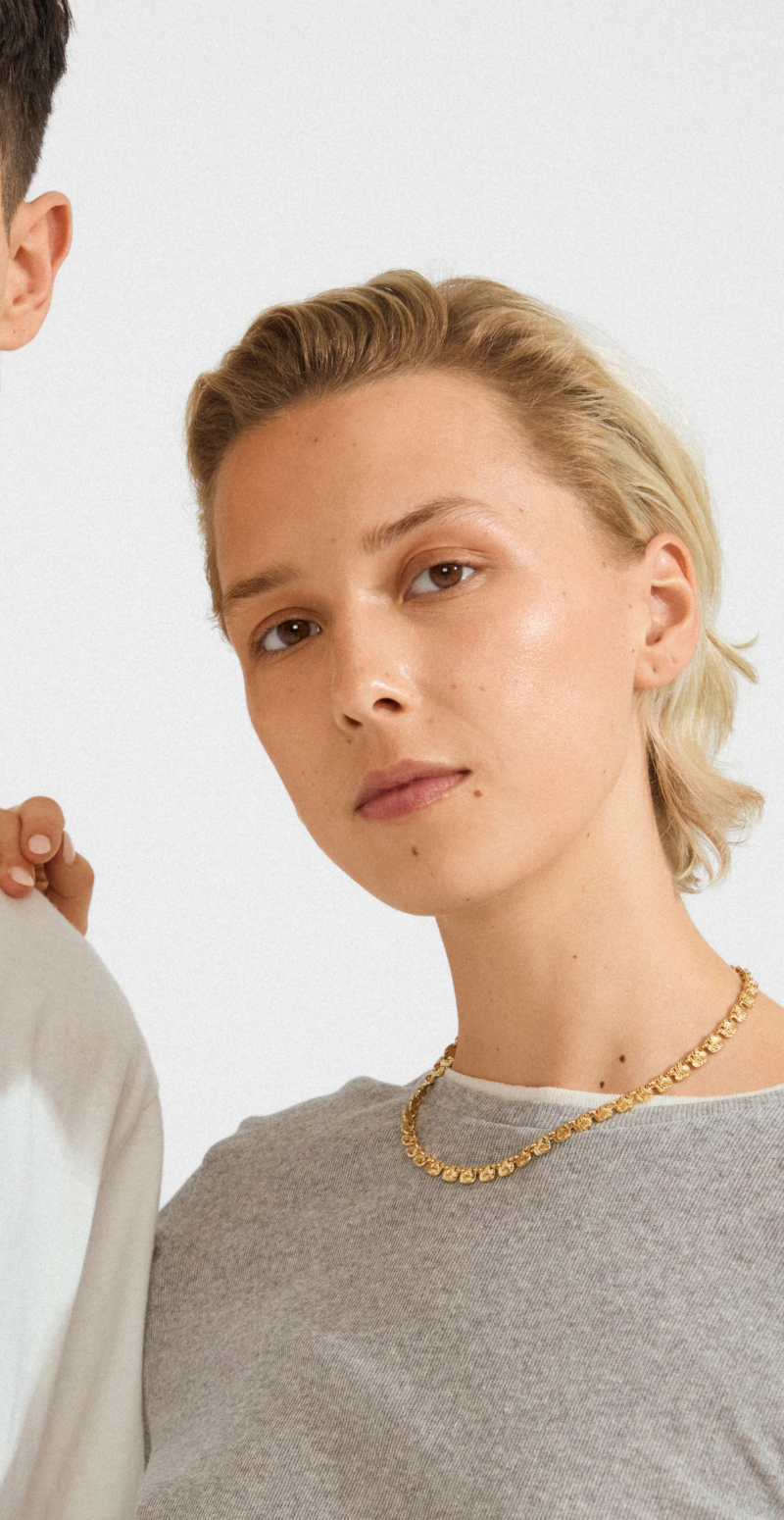 Sense halskæde guldbelagt