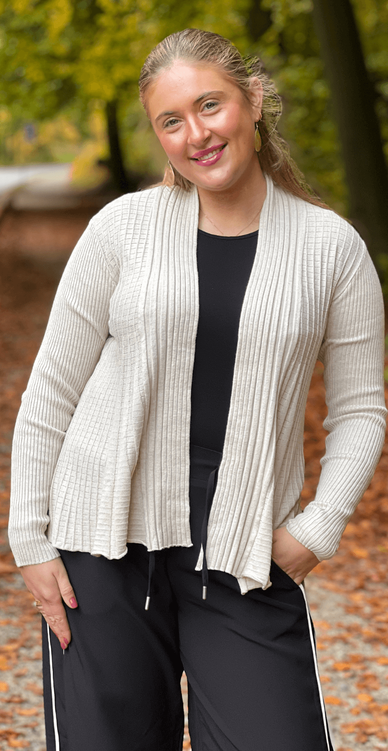 Kort claudisse cardigan moonbean melange