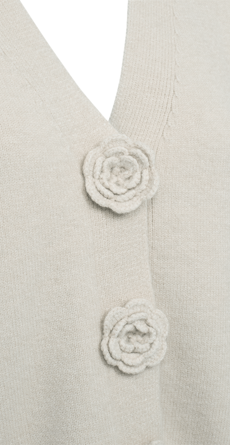 Alpi cardigan med hæklede knapper moonbeam