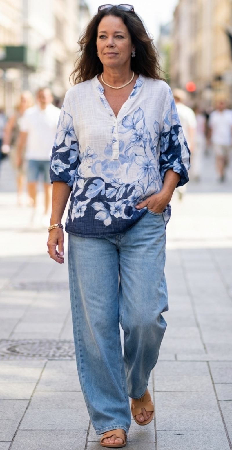 Bonnie bluse med stolpelukning og blomsterprint bianco/hvid LikeLondon