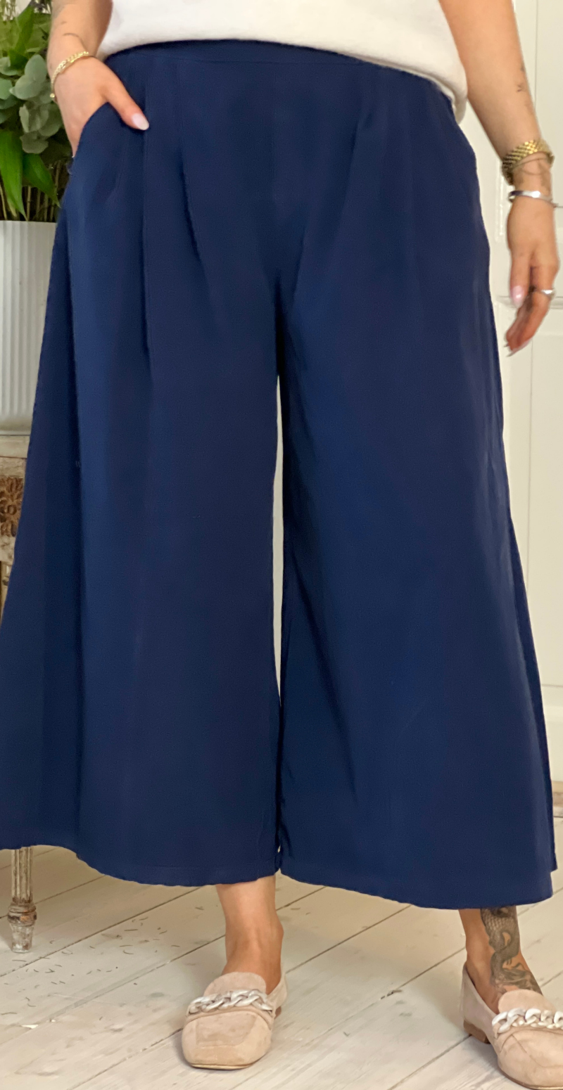 Marnie fløjlsbukser med vidde navy LikeLondon