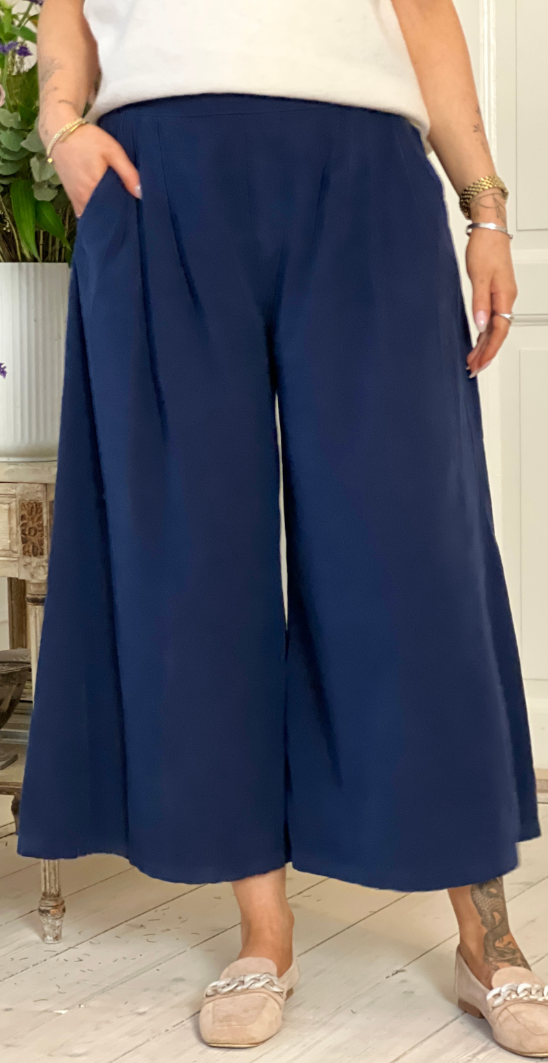 Marnie fløjlsbukser med vidde navy LikeLondon