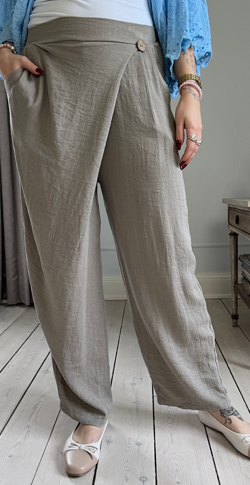 Normi bukser med træknap og slå-om effekt fango LikeLondon