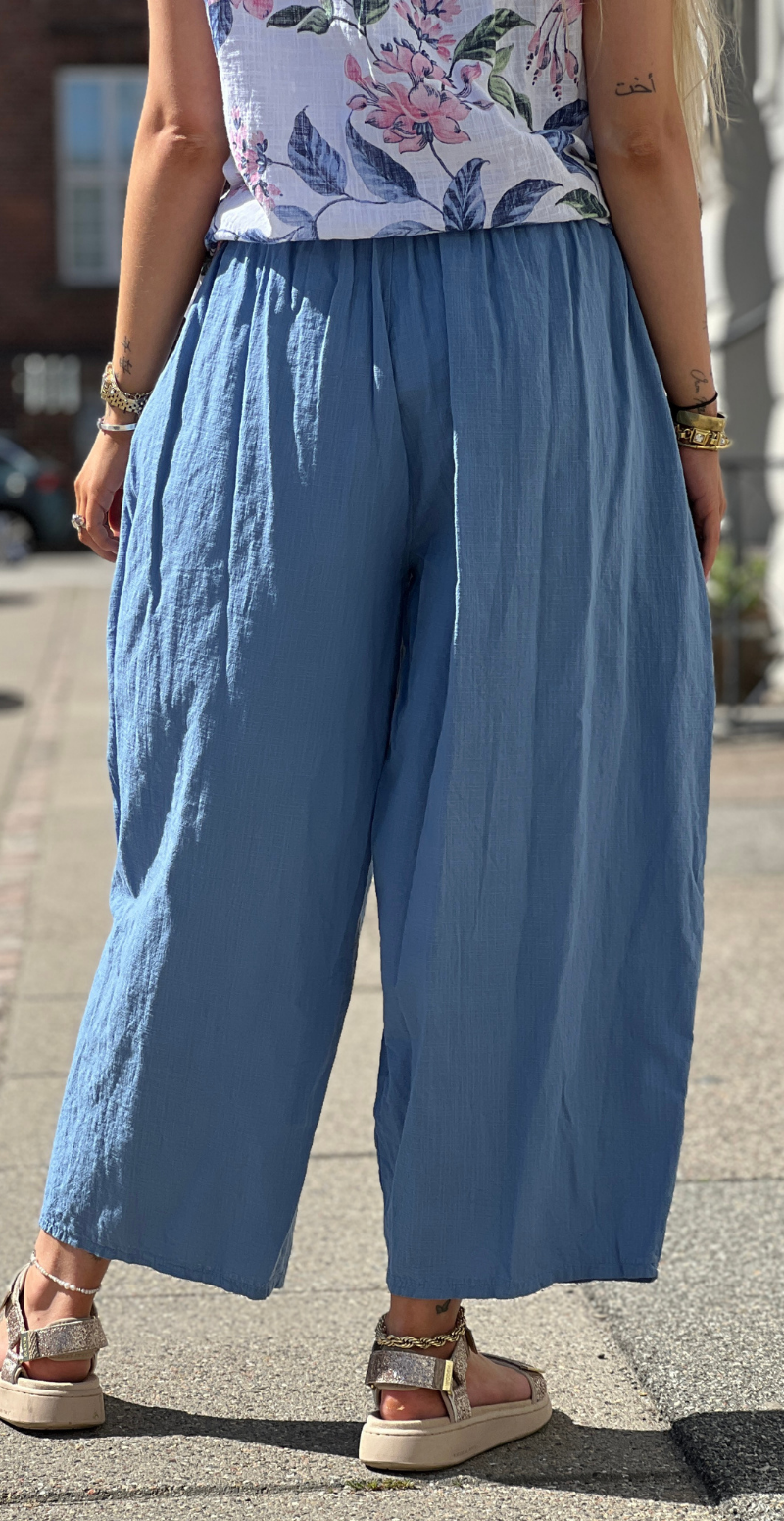 Gwen ensfarvet bukser med lommer denim LikeLondon