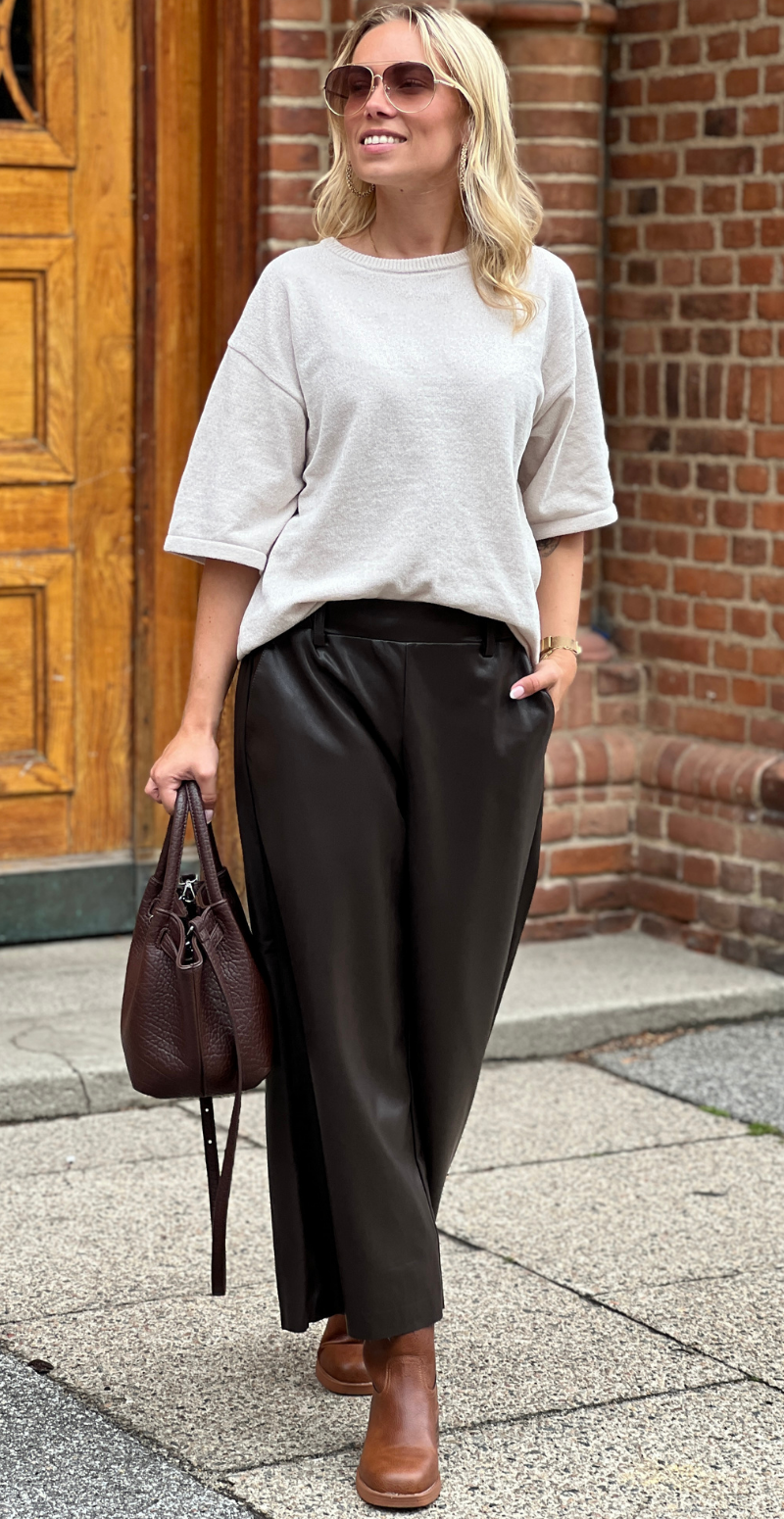 Tempo pullover i chenille med 3/4 ærmer moonbeam Freequent