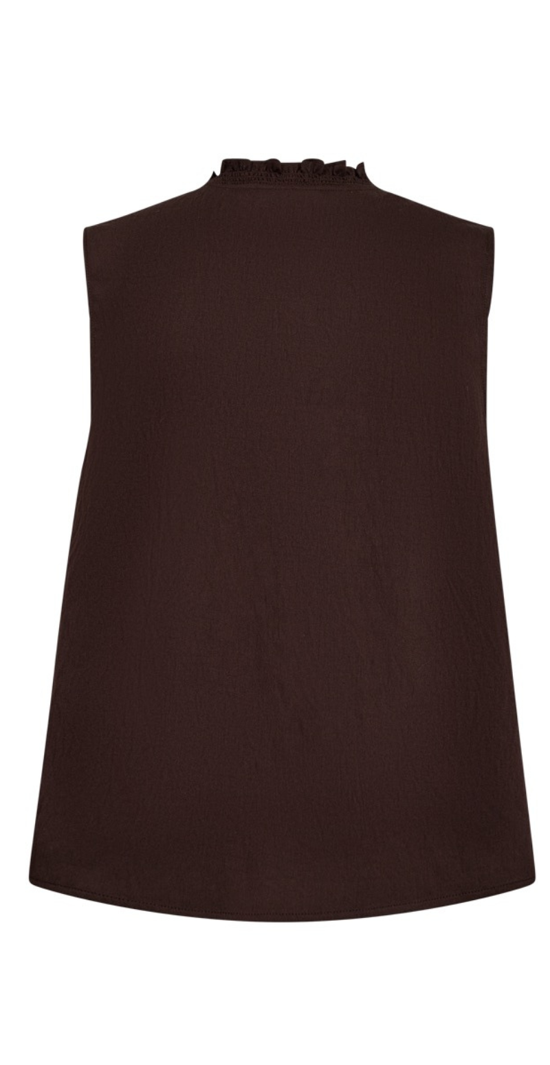 Ally bluse med knapper coffee bean Freequent