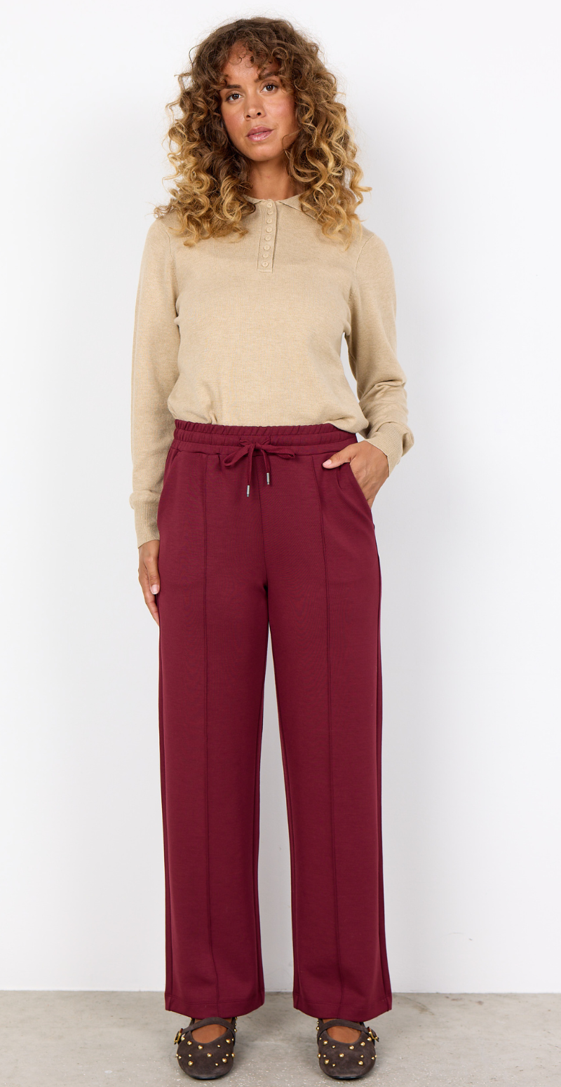 Julia bukser med lommer bordeaux