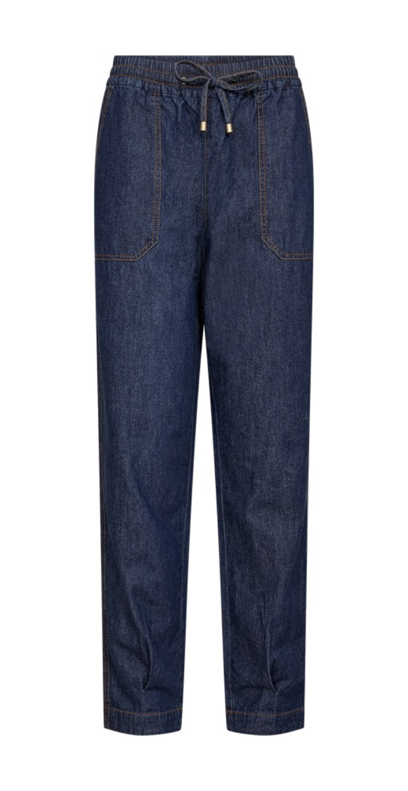 Lisea bukser med store lommer dark blue denim Freequent