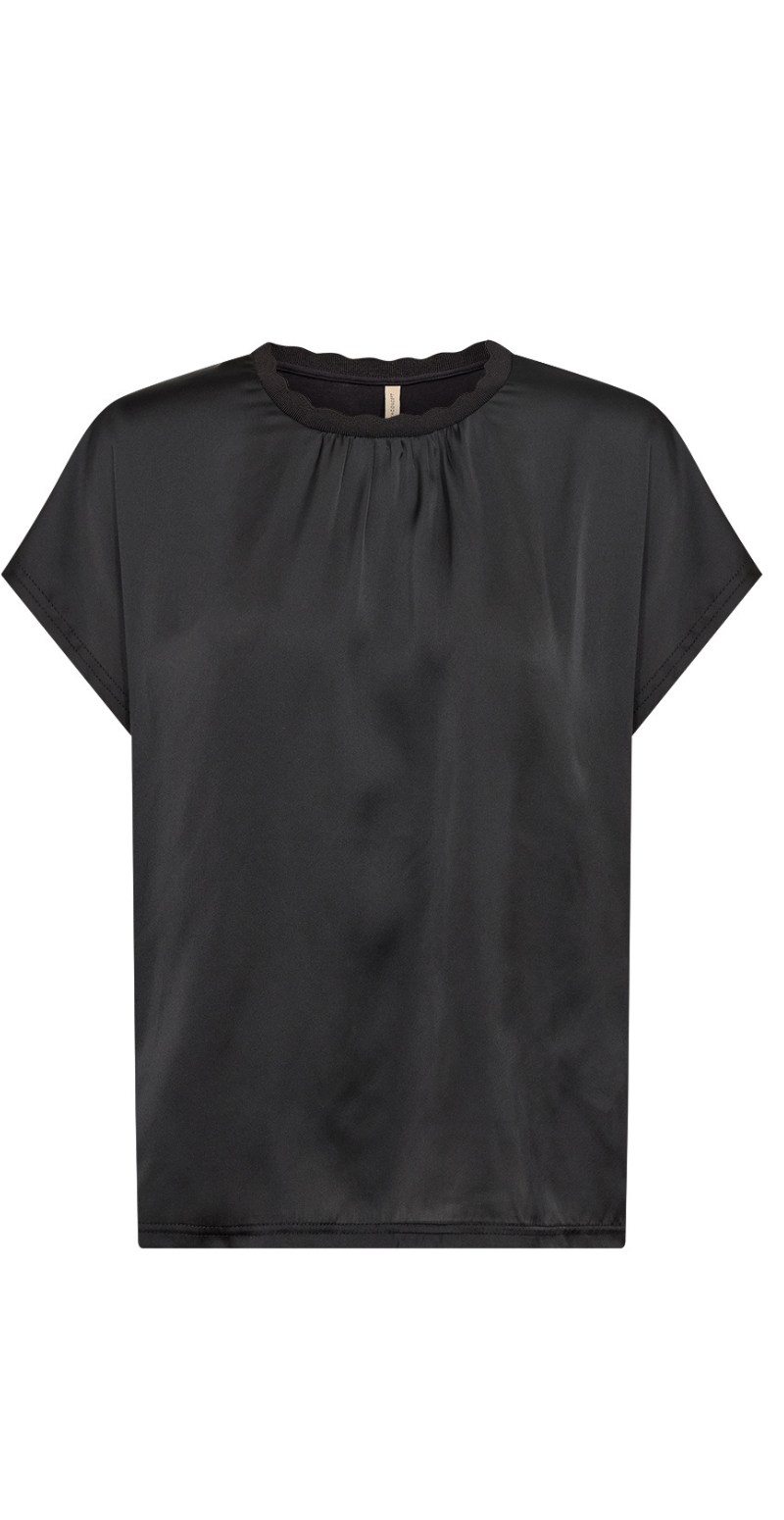 Marion bluse i silk-look sort LikeLondon