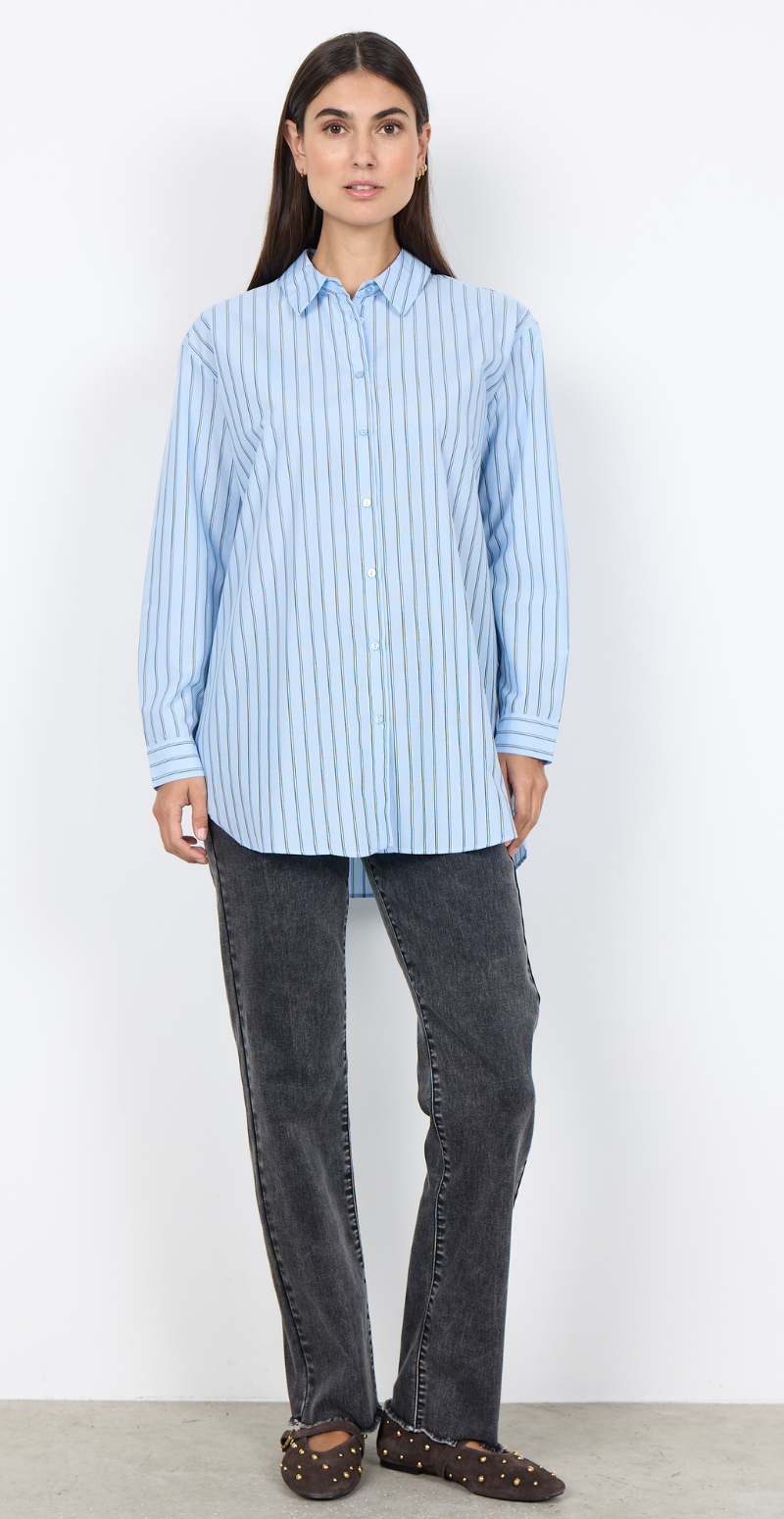 Maribella skjortebluse med striber blå LikeLondon