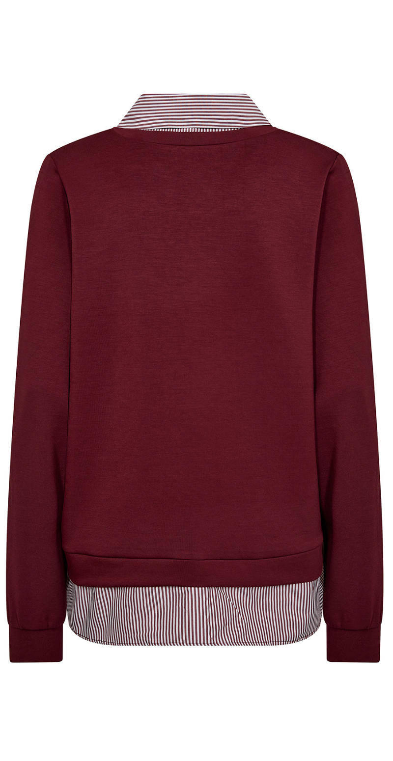 Julia bluse med skjortekant bordeaux