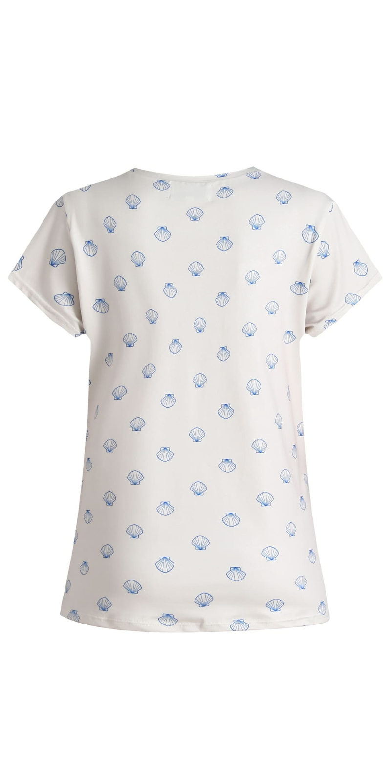 Alma t-shirt ivory cobolt shell Liberté
