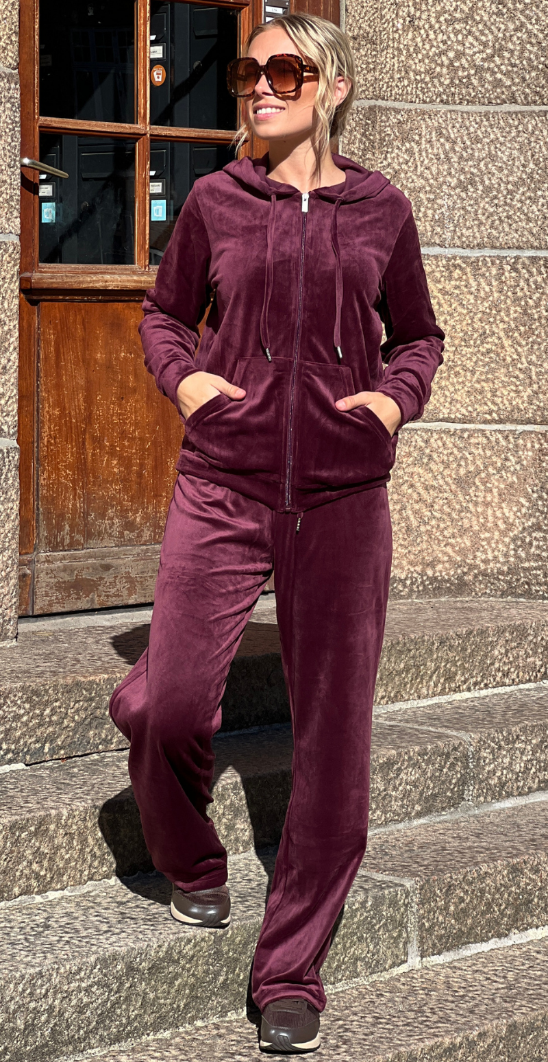 Mitza velour sæt med bukser og cardigan fig B.young