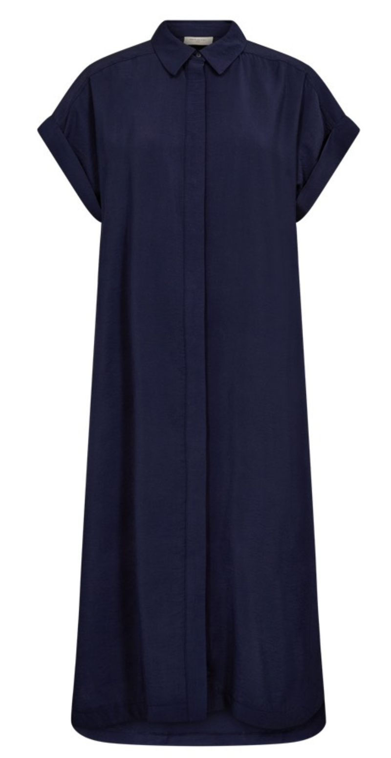 Nanina gennemknappet kjole med slids navy blazer Freequent