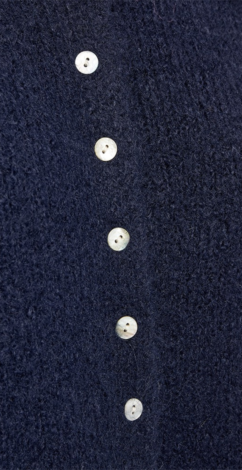 Lullo cardigan med 3/4 ærmer navy blazer melange FreeQuent