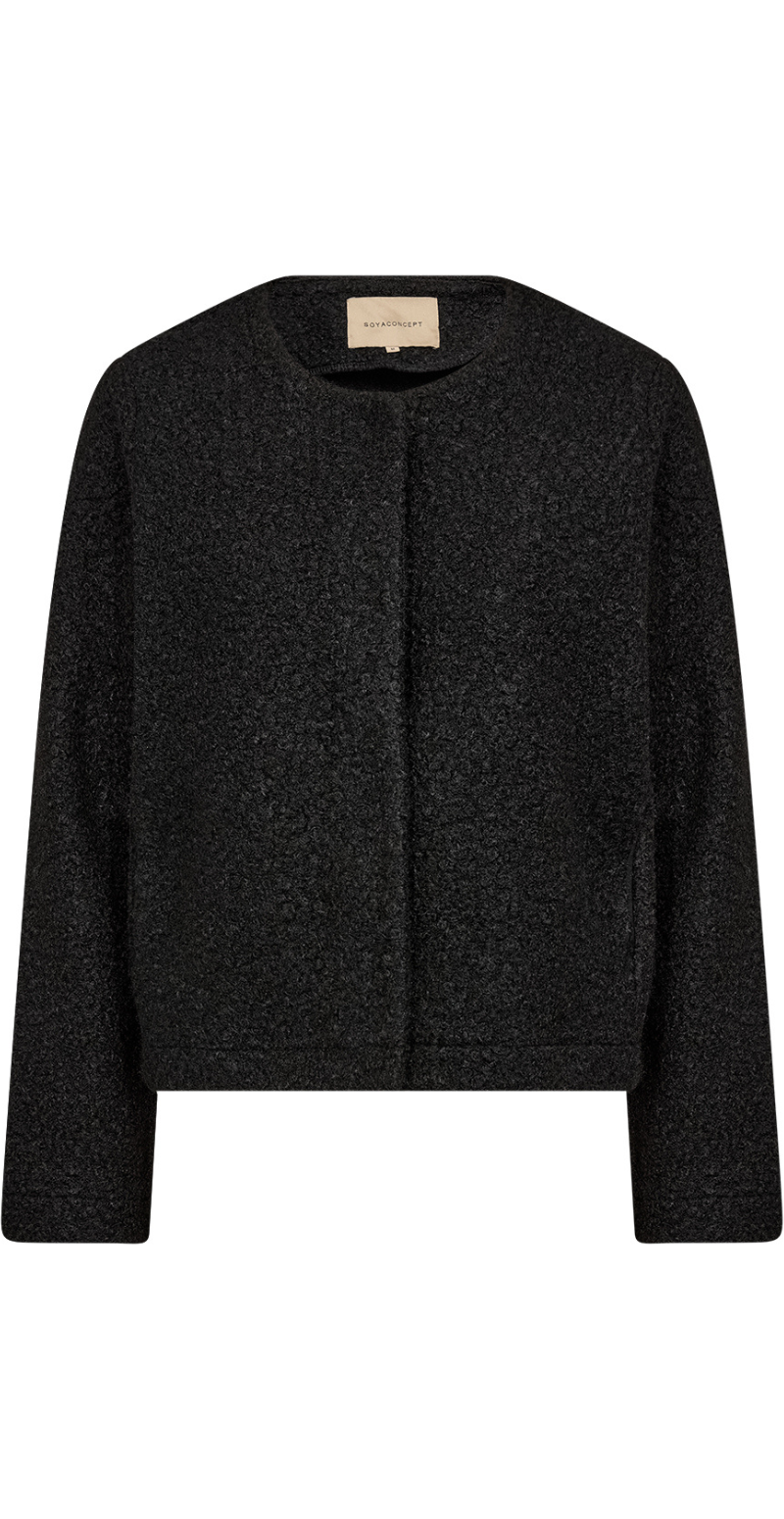 Grith jakke i teddy-look sort LikeLondon