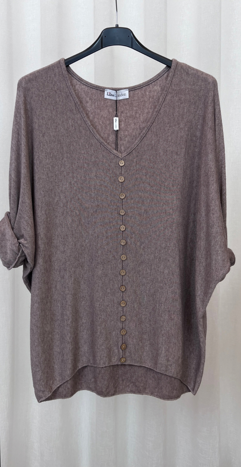 Josephine bluse med pynteknapper fango LikeLondon