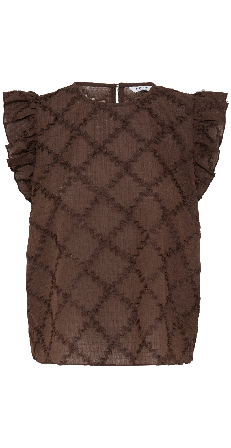 Ilianna bluse med flæsedetaljer french roast B.young