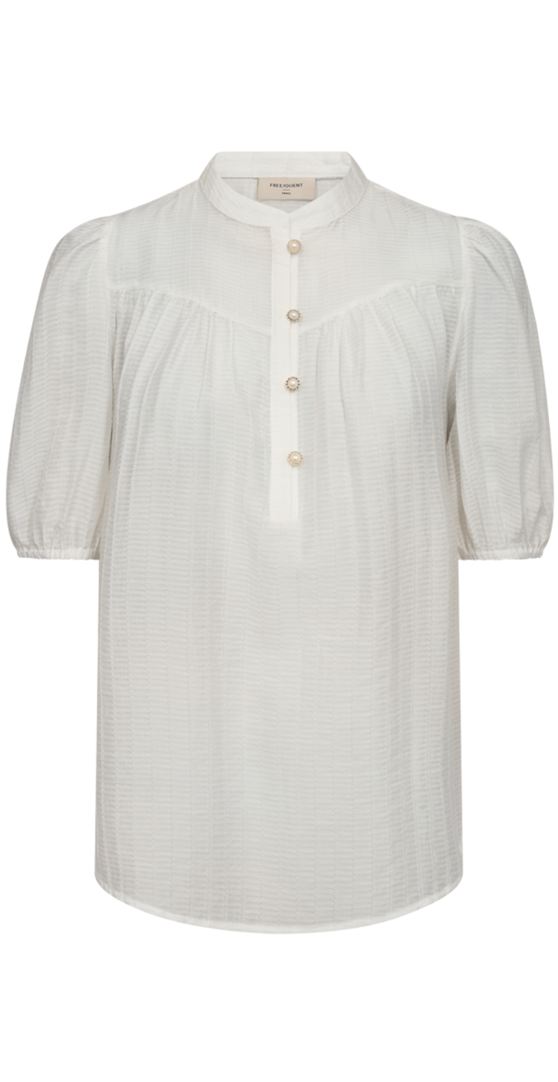 Bella bluse med knapdetaljer off-white