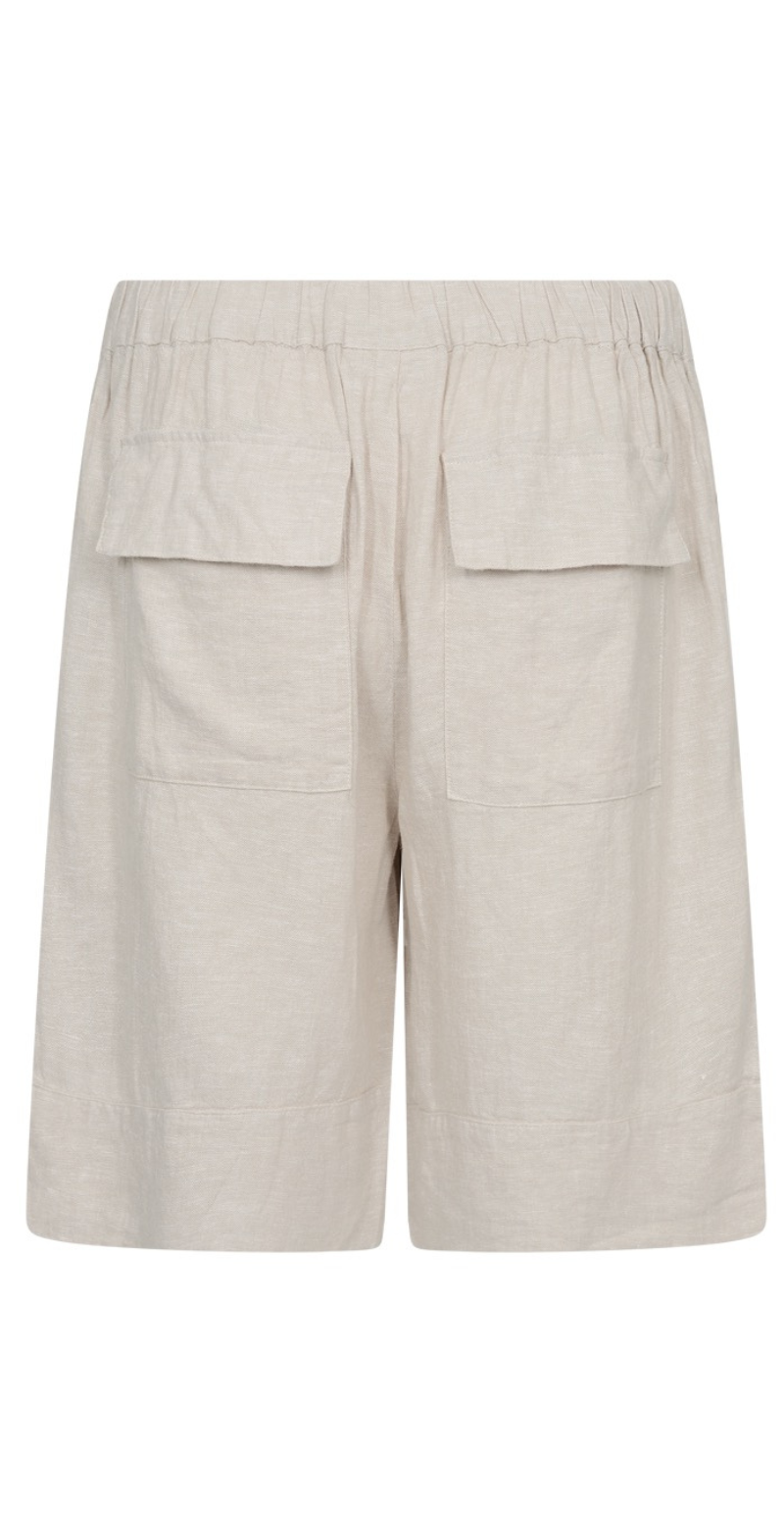 Lava hør shorts med knapper og store lommer moonbeam melange Freequent
